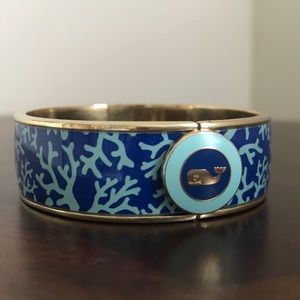 Vineyard Vines blue coral whale bangle bracelet